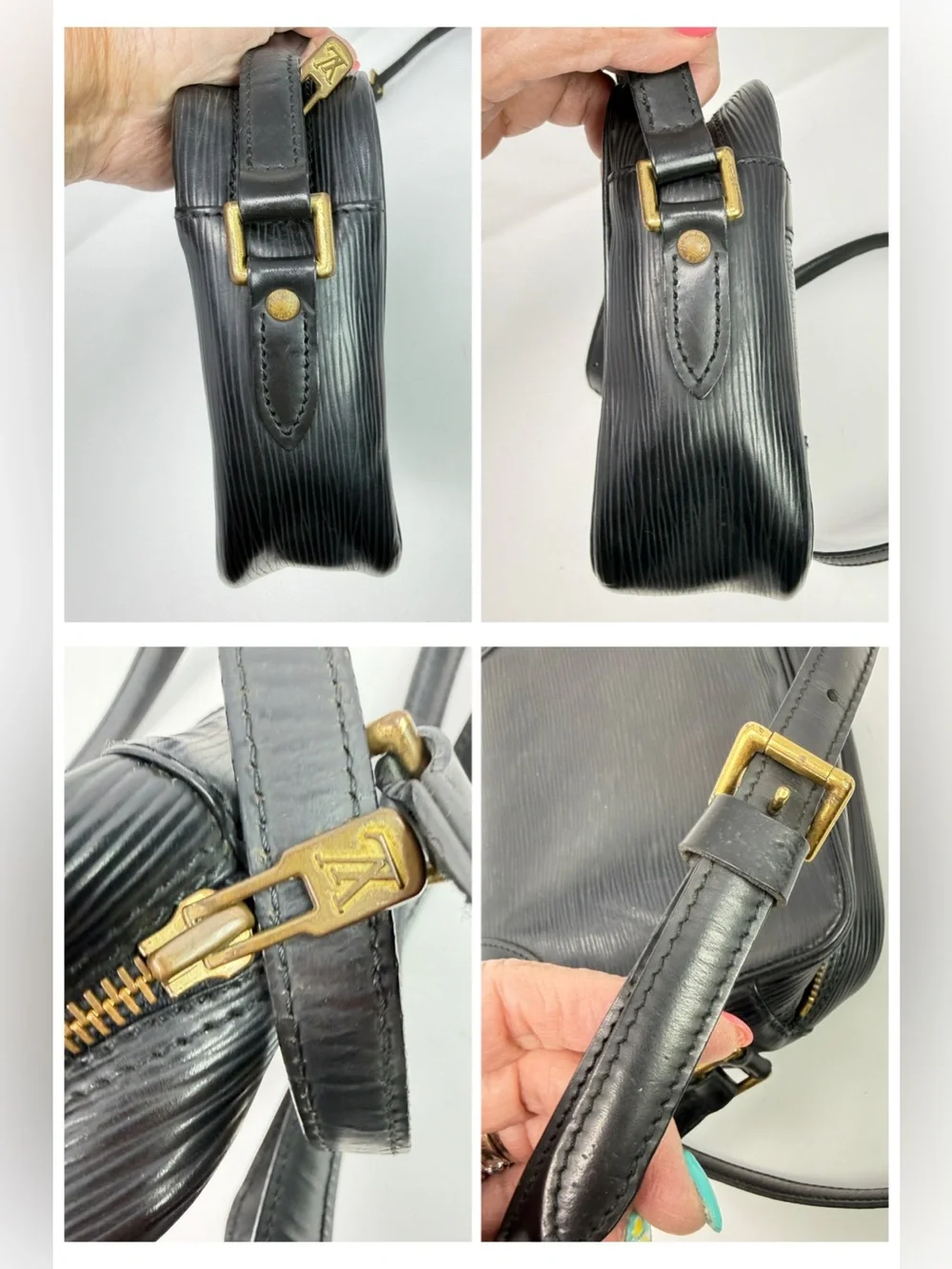 Louis Vuitton Trocadero 24 in Black EPI Leather Crossbody Bag Vintage Authentic